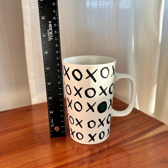 2015 Starbucks XOXO Tall Mug Hugs & Kisses Green Dot Ceramic Coffee Cup 16 oz - Picture 8 of 9